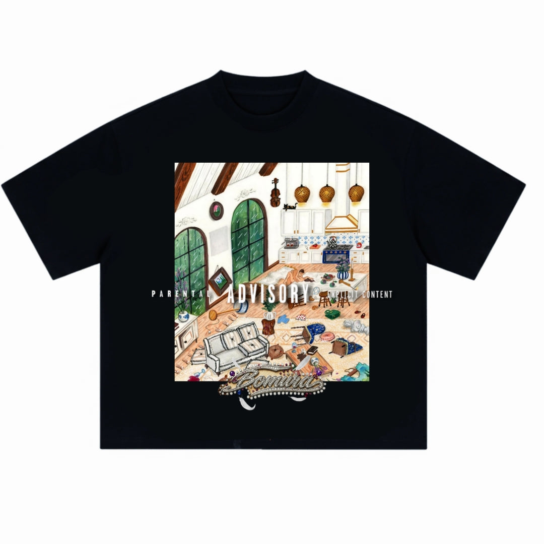 Bomura "Explicit Living" Parental Advisory Oversized Tee