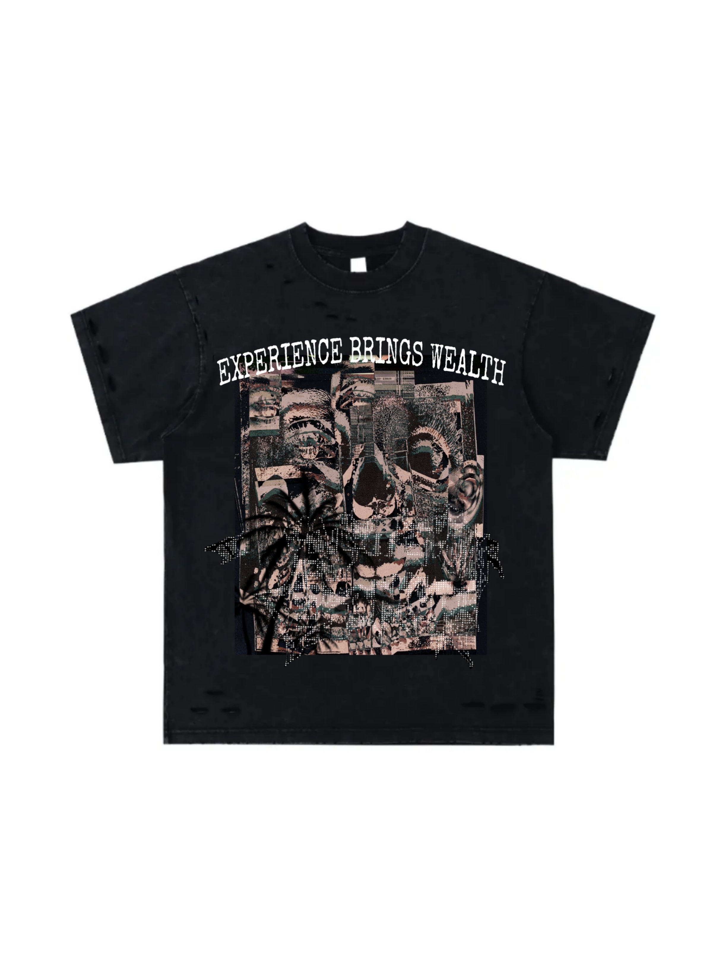 Bomura Glitch Wealth Vision Destressed Tee