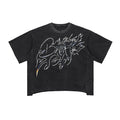 Bomura Signature rhinestone XVI — Raw Edge Boxy Tee