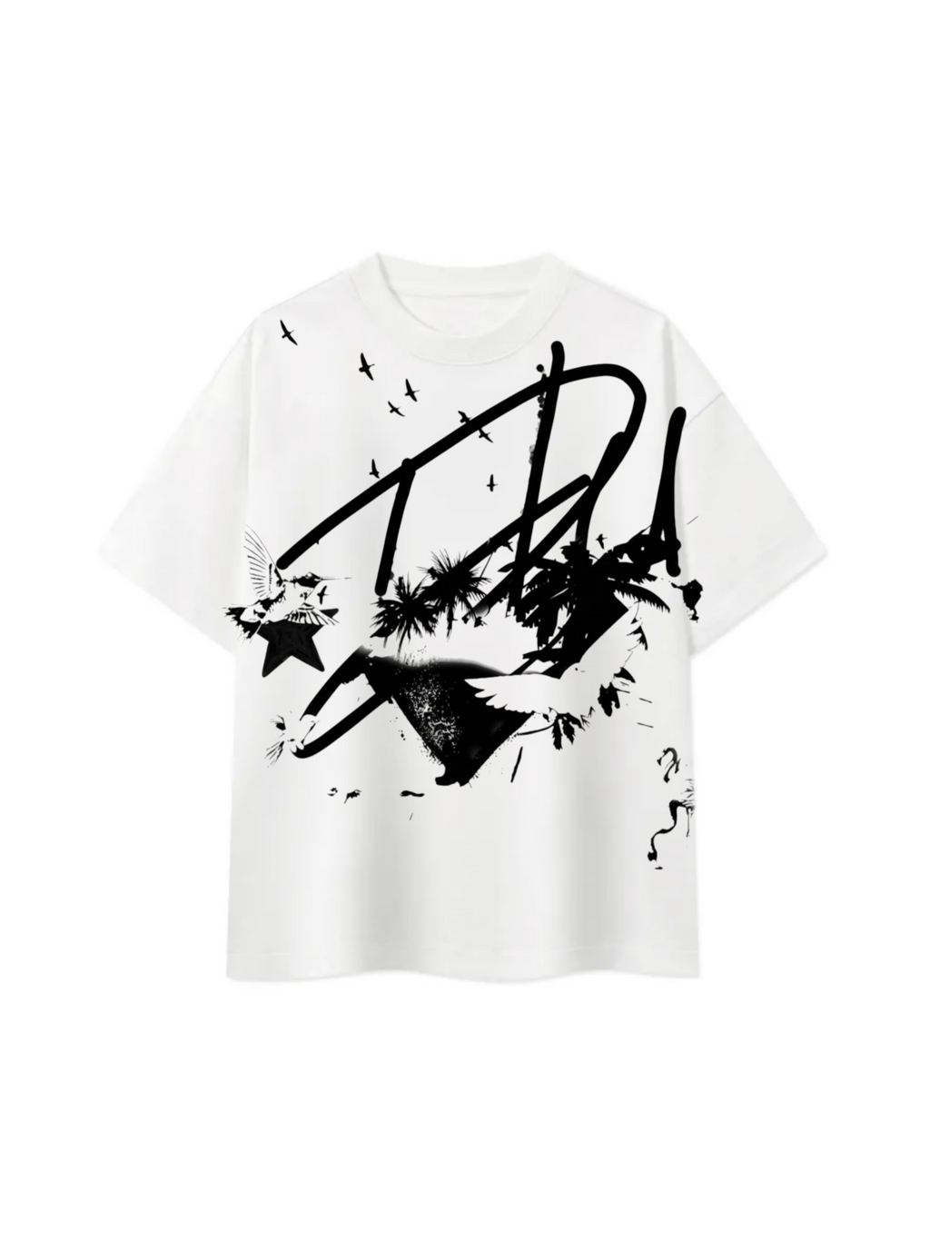Bomura Firma del Stelle Cadenti Oversized Tee