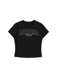 Bomura Italy Pink Velvet Shadow Embroidery Tee