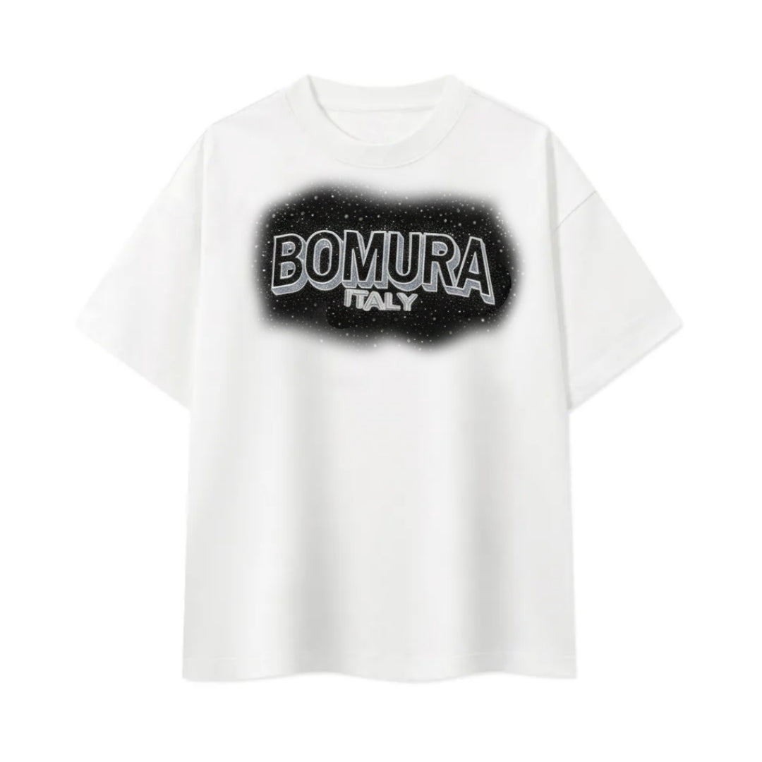 Bomura Mens Italy Nebula Diamond Crystal Oversized Tee