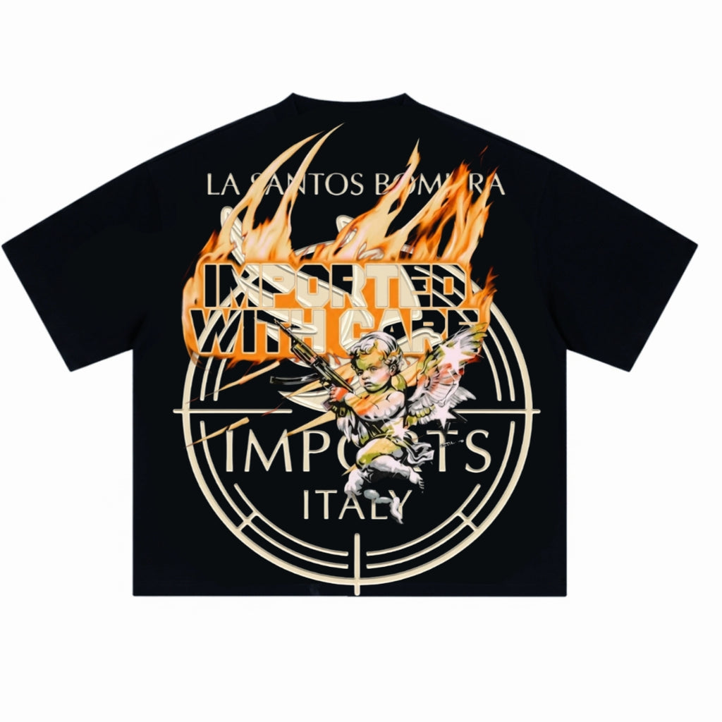 Bomura Angel Imported With Care Oversized Tee