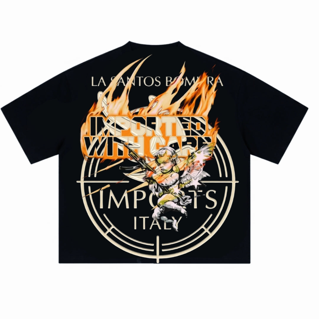 Bomura Angel Imported With Care Oversized Tee