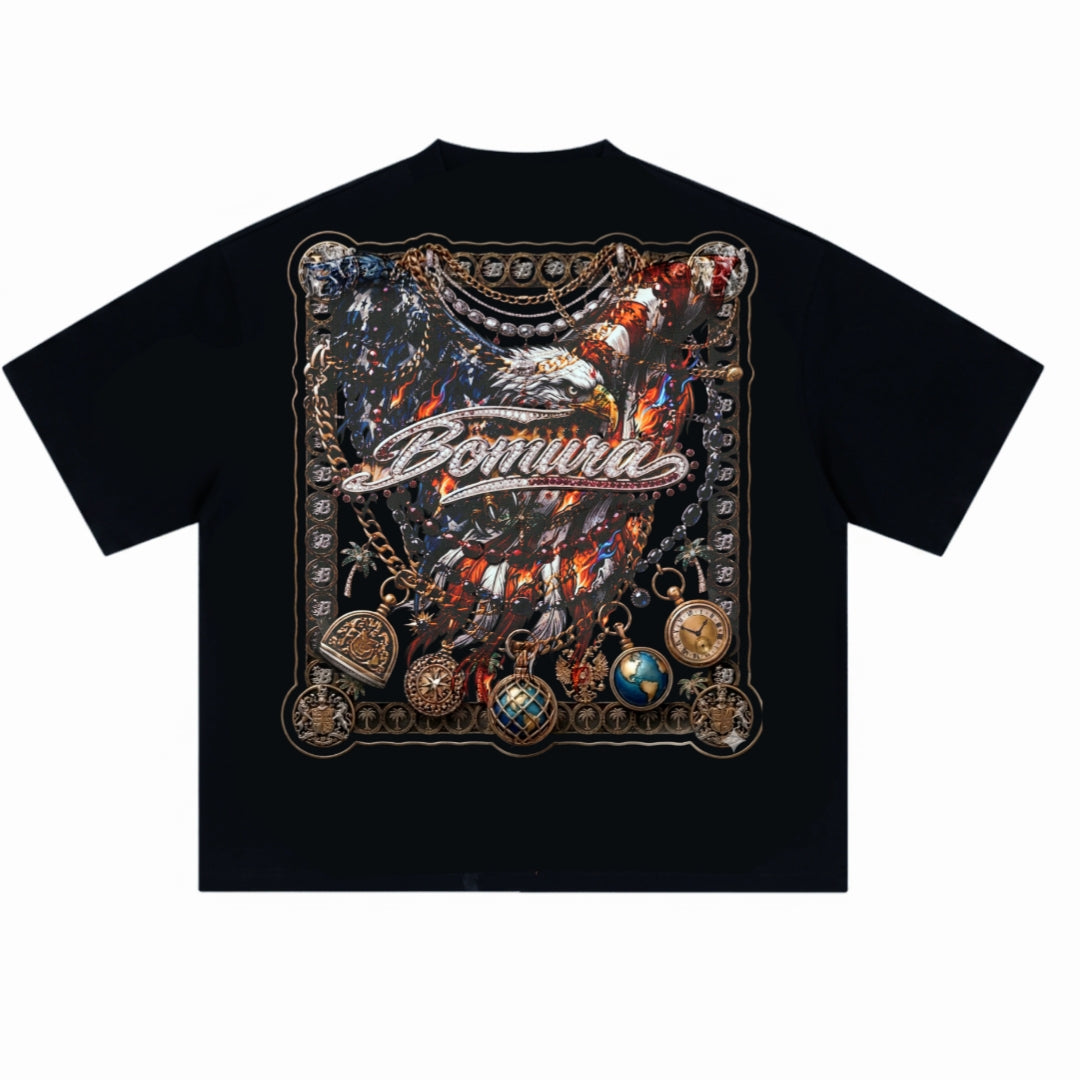 Bomura "Sovereign Crest" Tee — Pearl & Empire Edition