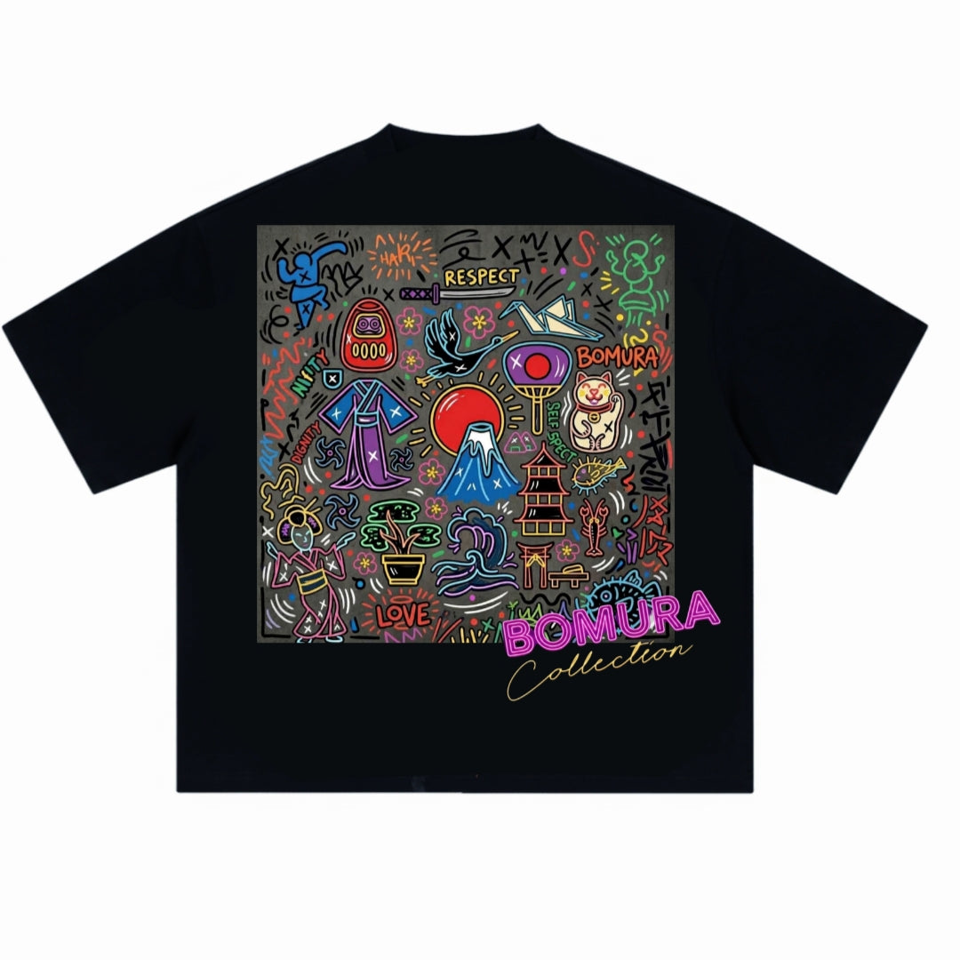 Bomura Collection "Harajuku Scroll" Keith Haring Inspired Tee