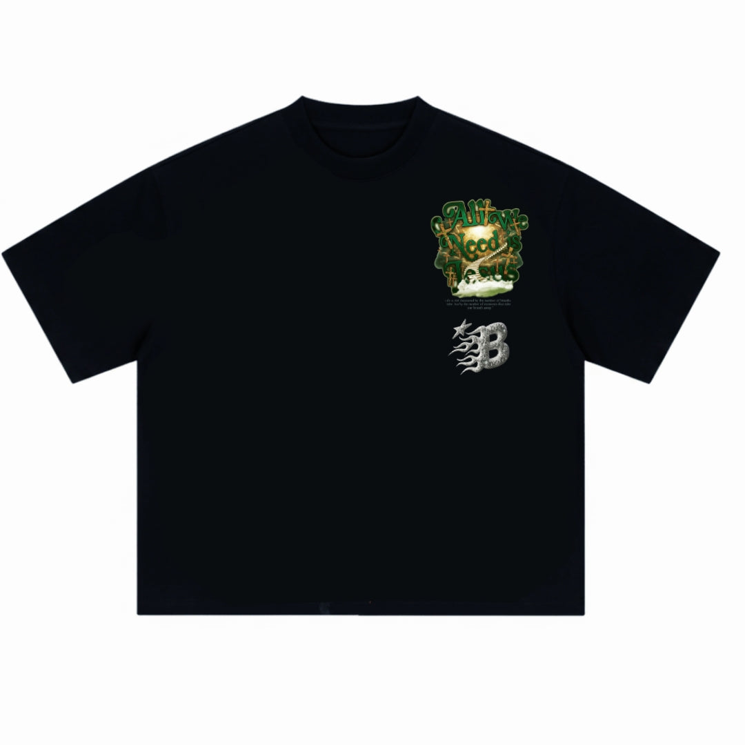 All We Need Is Jesus - Green/Gold Oversized Tee