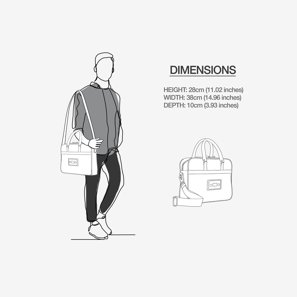 Bomura Men's Slim Python Leather Briefcase
