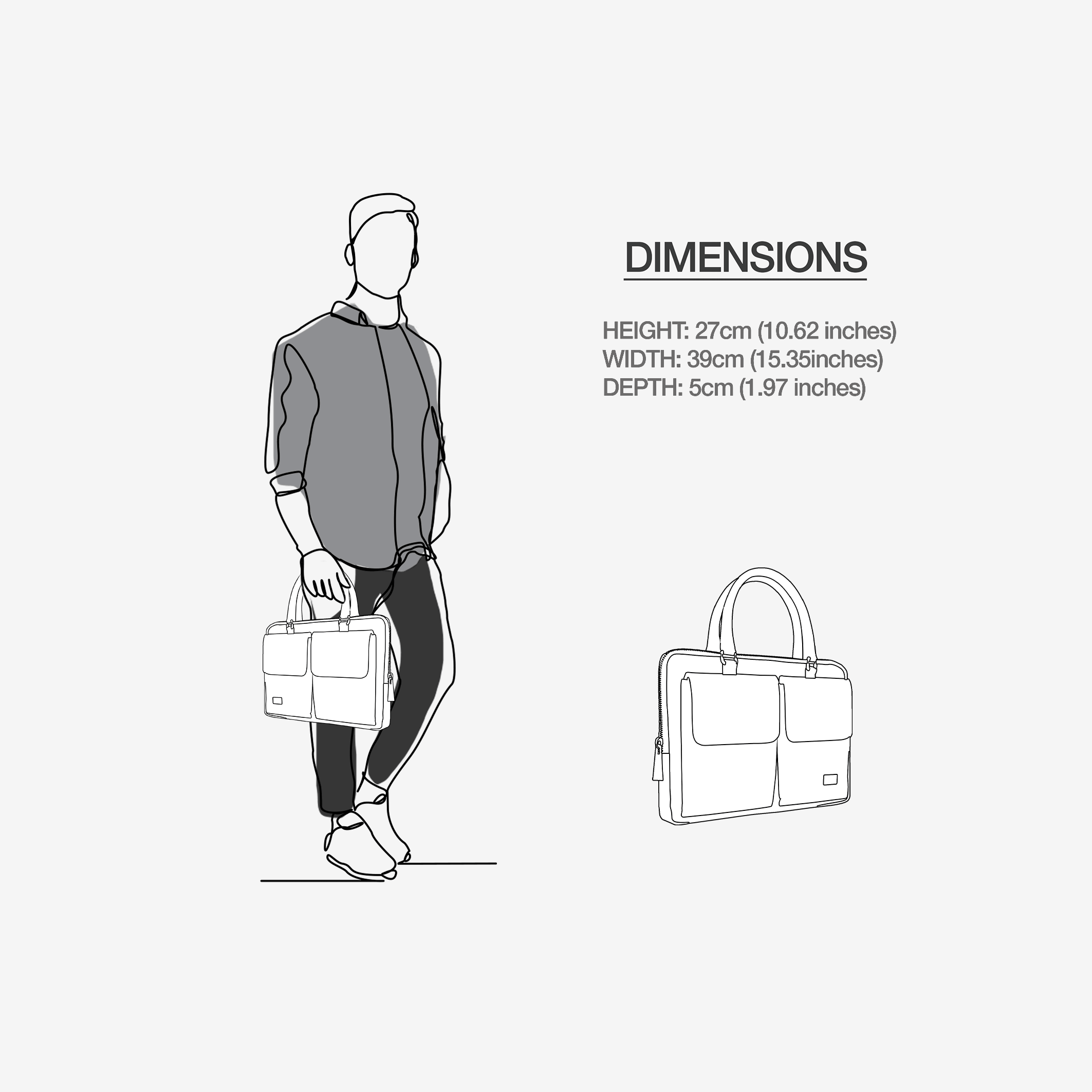 LSB LUX DESIGNER LUXURY DOUBLE POCKET BAG